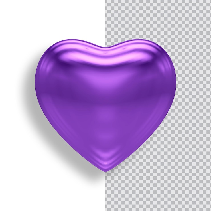 PSD simbolo di amore isolato su sfondo trasparente 3d rendering