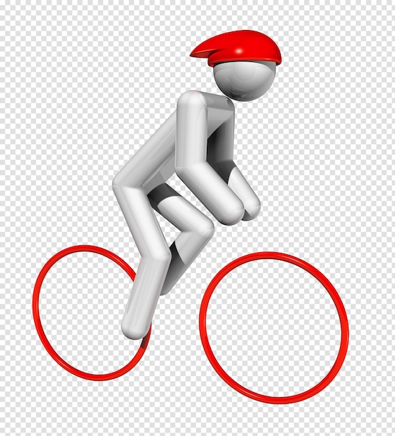 Simbolo di ciclismo su strada 3D