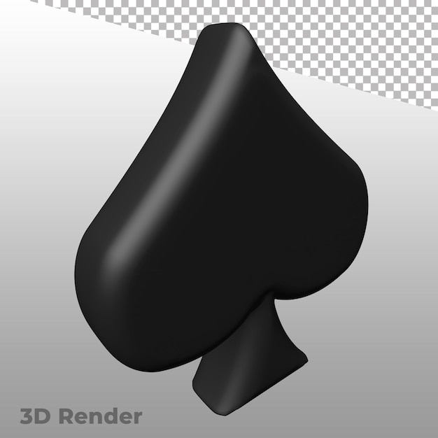 Simbolo di picche 3D Rendering