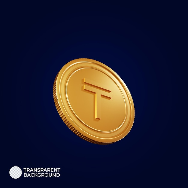Simbolo di valuta Kazakistani Tenge 3D'illustrazione