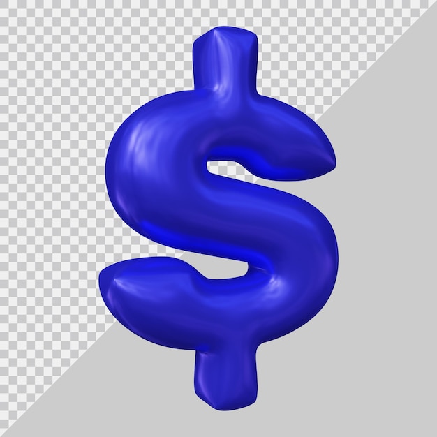 PSD símbolo do dólar em 3d render