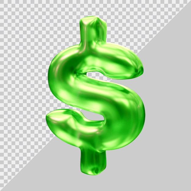 PSD símbolo do dólar em 3d render