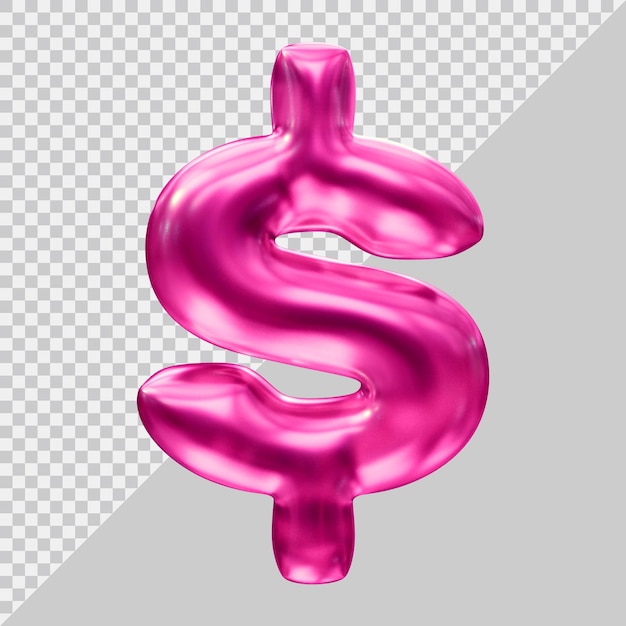 Símbolo do dólar em 3d render