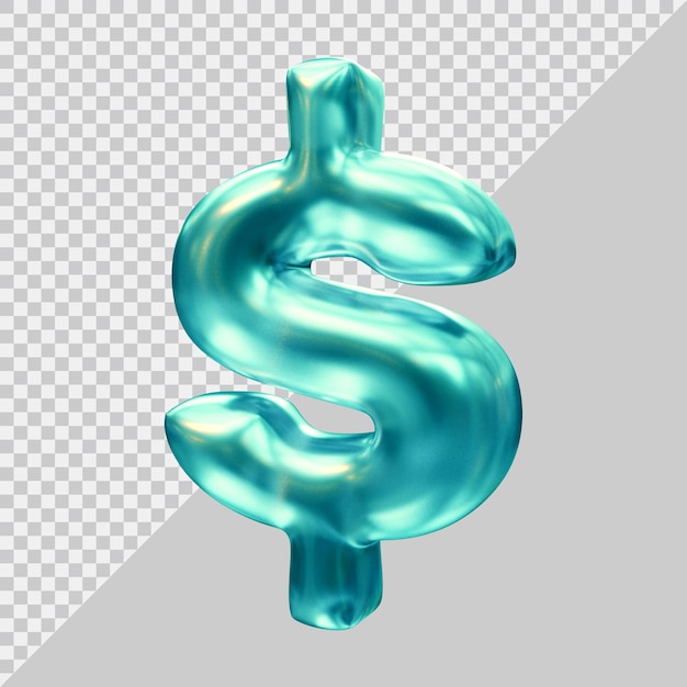 Símbolo do dólar em 3d render