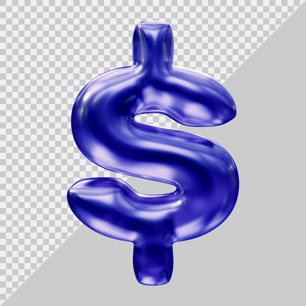 PSD símbolo do dólar em 3d render