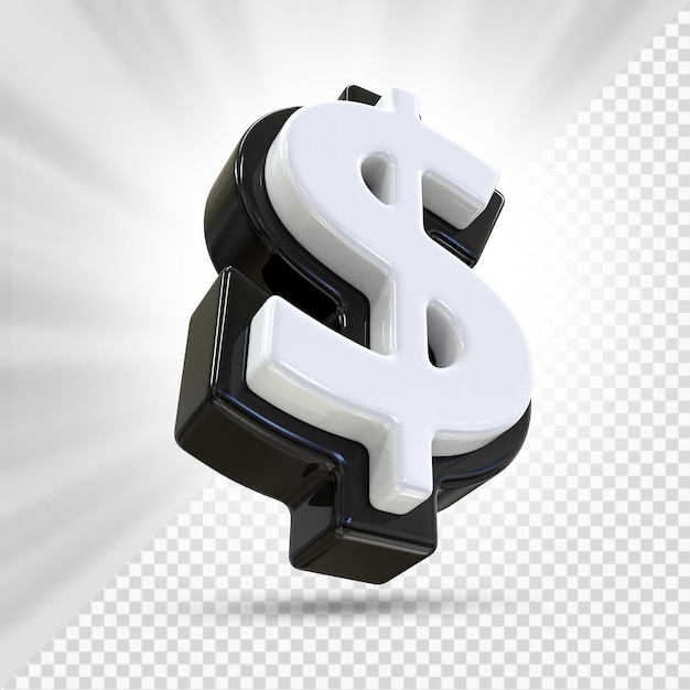 PSD símbolo de dólar, 3d, render