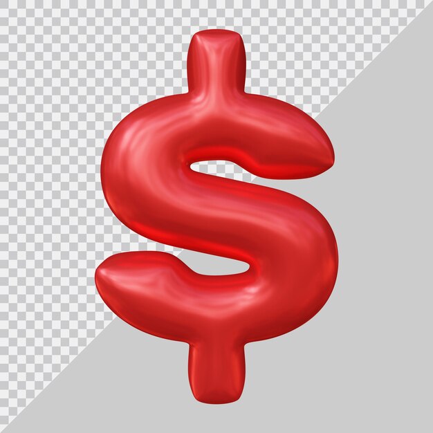Símbolo de dólar en 3d render