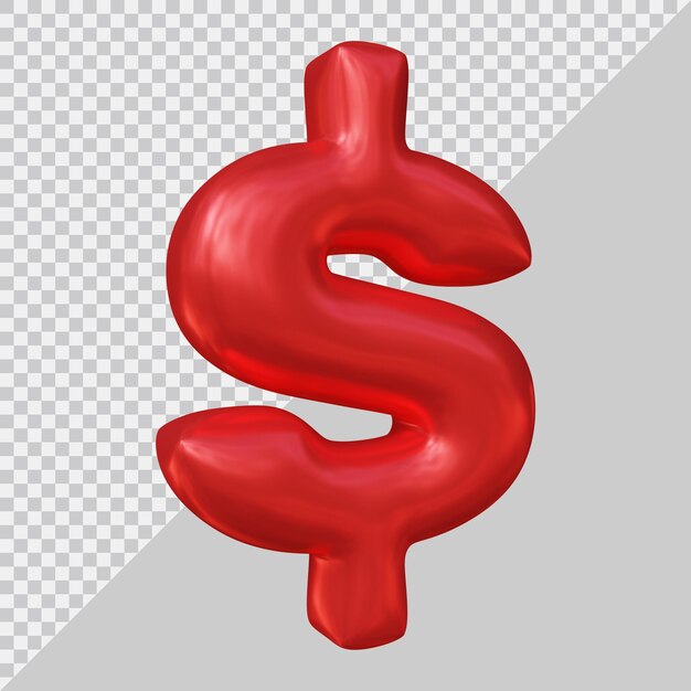 Símbolo de dólar en 3d render