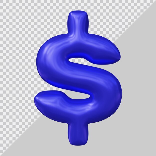 PSD símbolo de dólar en 3d render