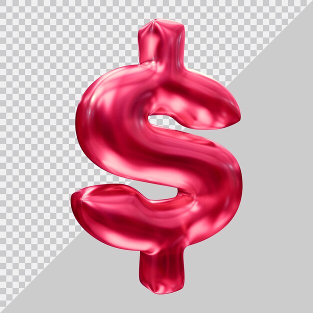 Símbolo de dólar en 3d render