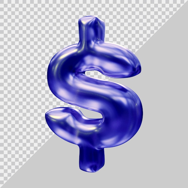 Símbolo de dólar en 3d render