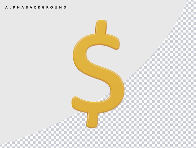 un símbolo de dólar amarillo en un fondo blanco con una imagen de un signo de dólar en él