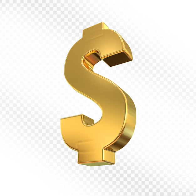 Símbolo del dólar dorado