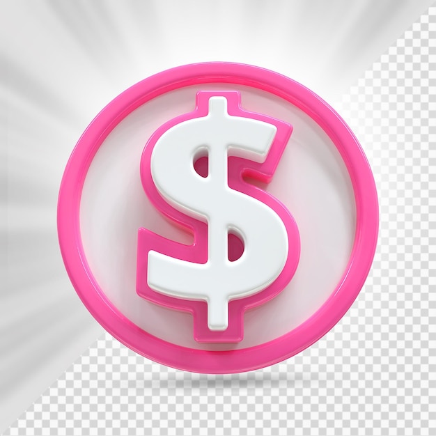 Símbolo de dólar moneda 3D Render