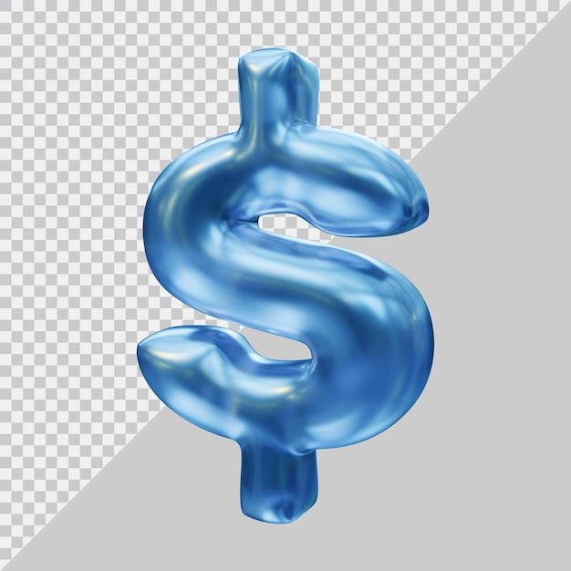 Símbolo de dólar en render 3d