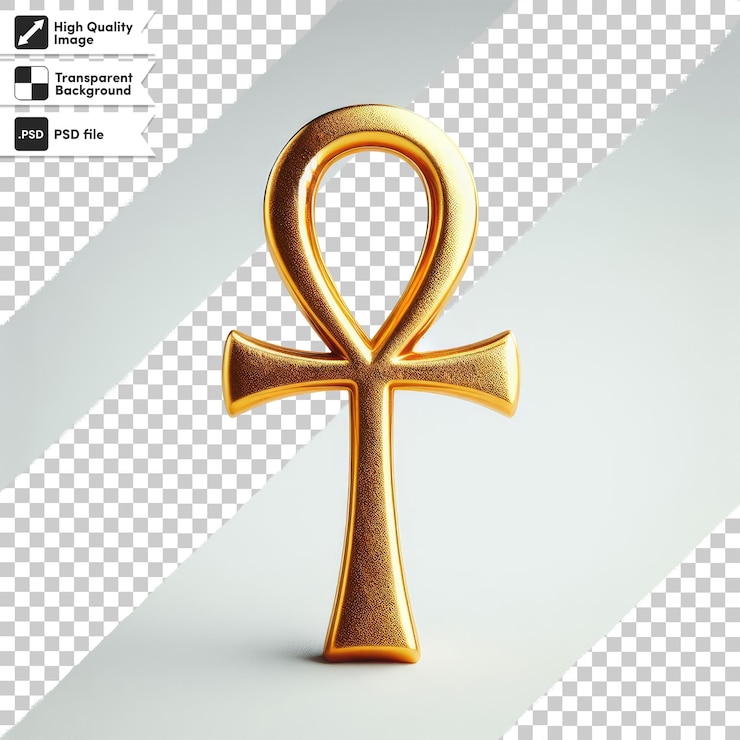 PSD símbolo egipcio psd ankh en fondo transparente con capa de máscara editable