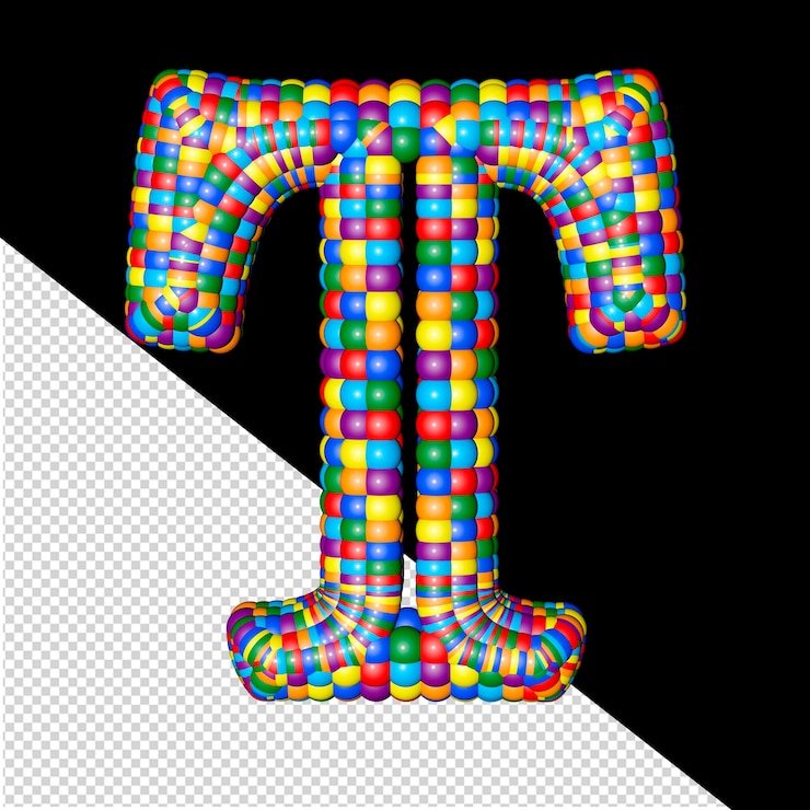 PSD símbolo de las esferas de color letra t