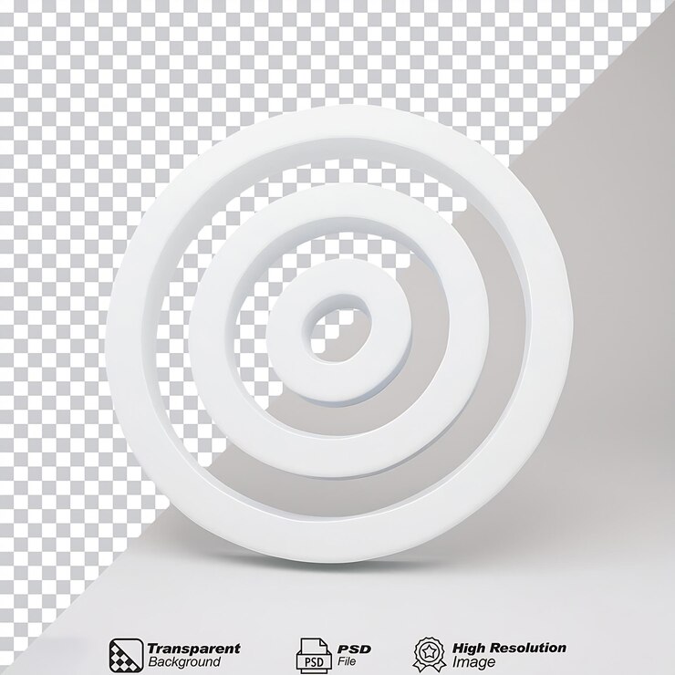 PSD símbolo en espiral blanco aislado sobre un fondo transparente