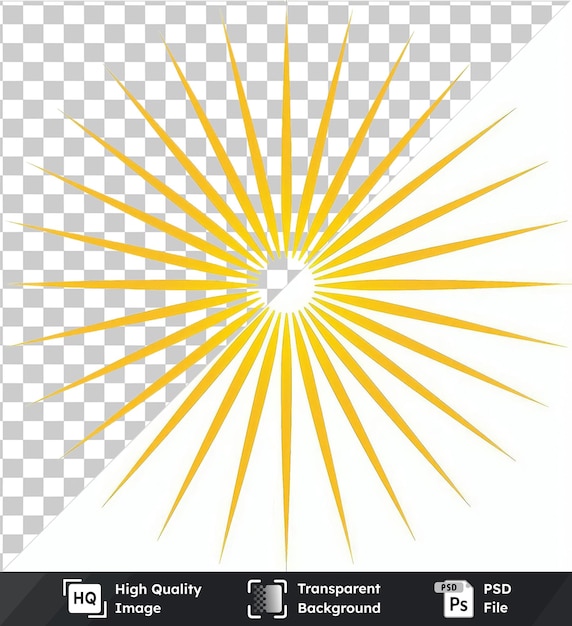 PSD el símbolo de estallido estelar vectorial transparente amarillo radiante estallido de sol estellido de sol