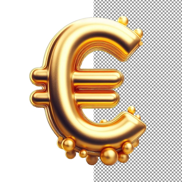 PSD símbolo del euro 3d de prosperidad radiante