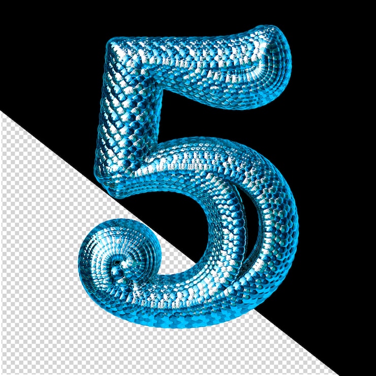 PSD simbolo fatto di blu e argento come le squame di un serpente numero 5