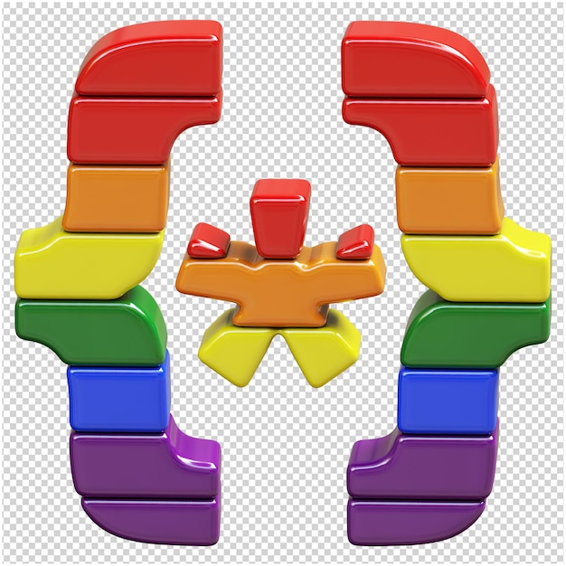 Símbolo feito com as cores da bandeira LGBT