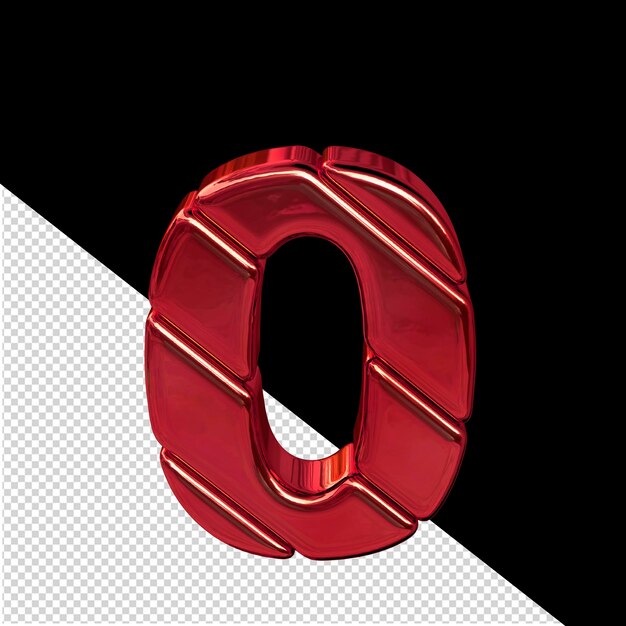 PSD símbolo feito de blocos 3d vermelhos diagonais número 0