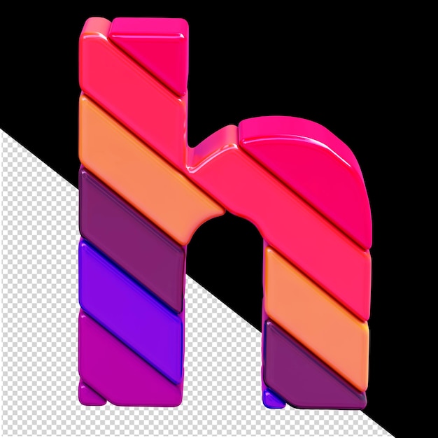 PSD símbolo feito de blocos diagonais coloridos letra h