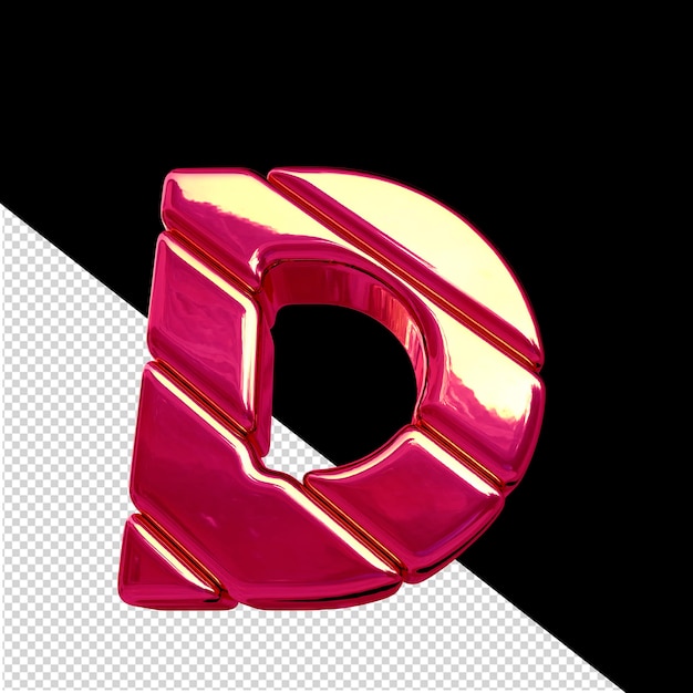 PSD símbolo feito de blocos diagonais cor-de-rosa letra d