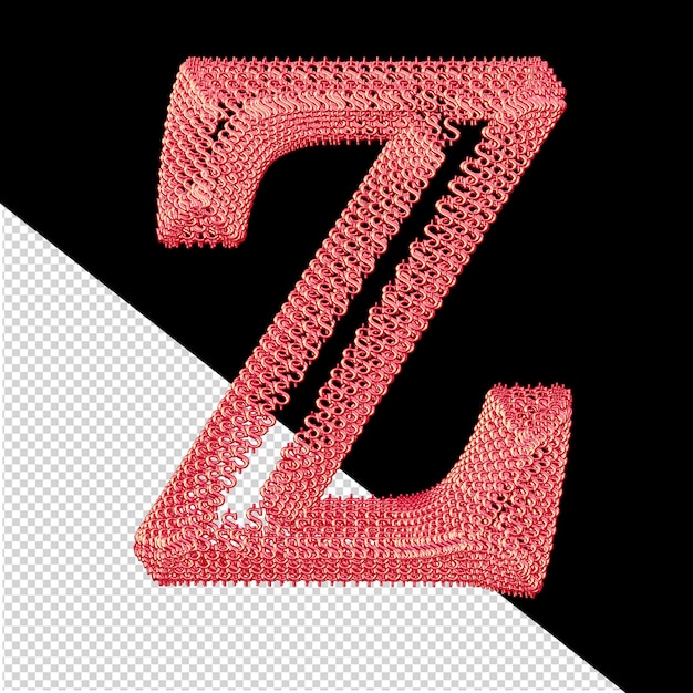 PSD símbolo feito de cifrões 3d rosa letra z