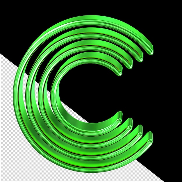 PSD símbolo feito de placas verdes letra c