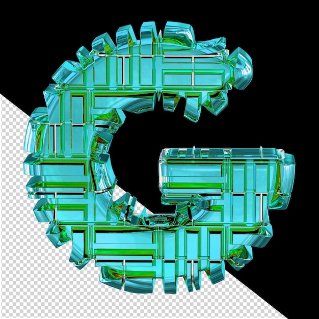 PSD símbolo feito de turquesa transformada letra g