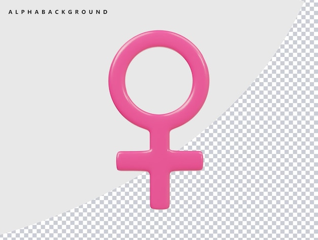 símbolo feminino rosa com fundo rosa
