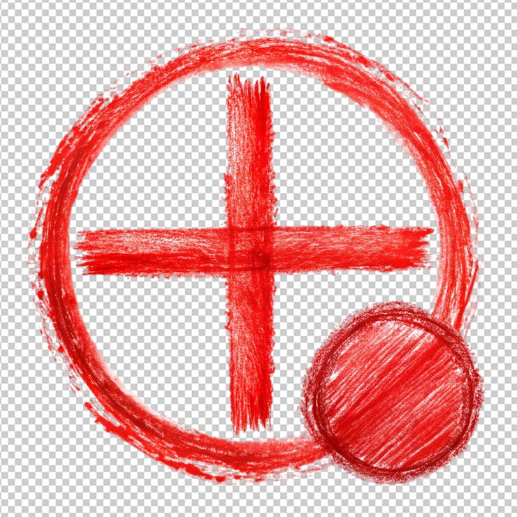 PSD simbolo grunge scribble cerchio incrociato e quadrato su sfondo trasparente
