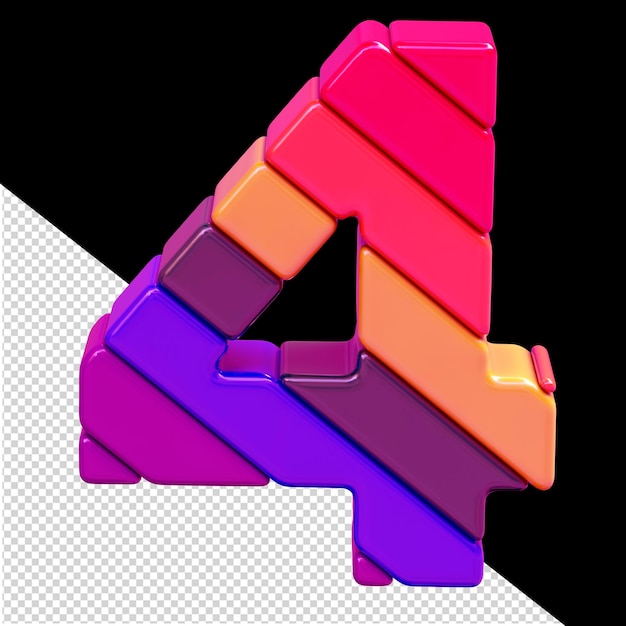 Símbolo hecho de bloques diagonales de color número 4