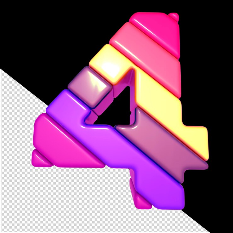 PSD símbolo hecho de bloques diagonales de color número 4