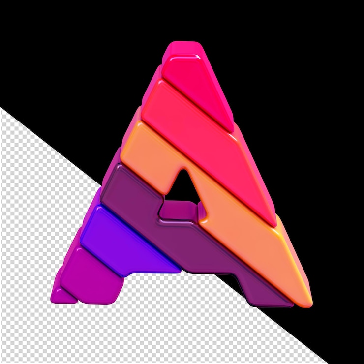 PSD símbolo hecho de bloques diagonales de colores letra a