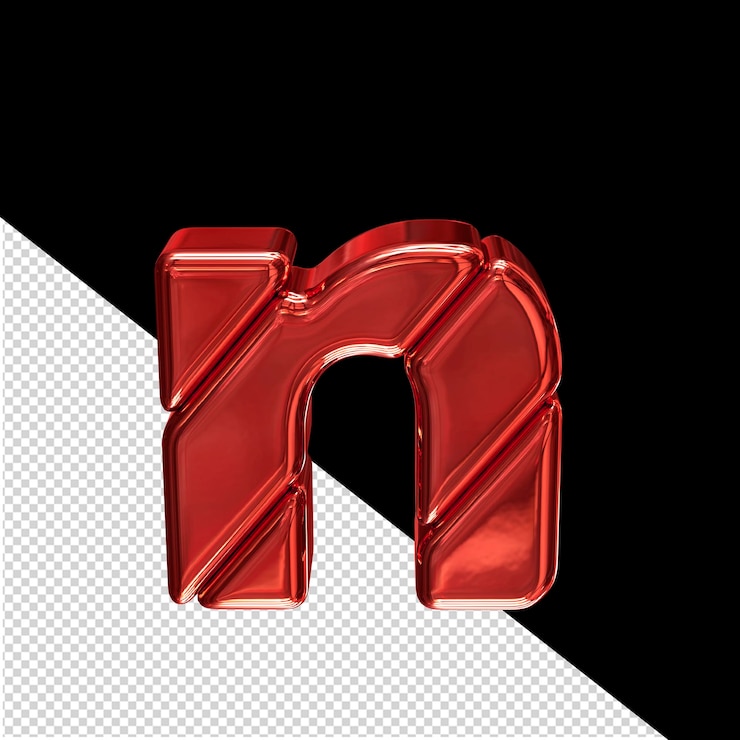 PSD símbolo hecho de bloques rojos letra n