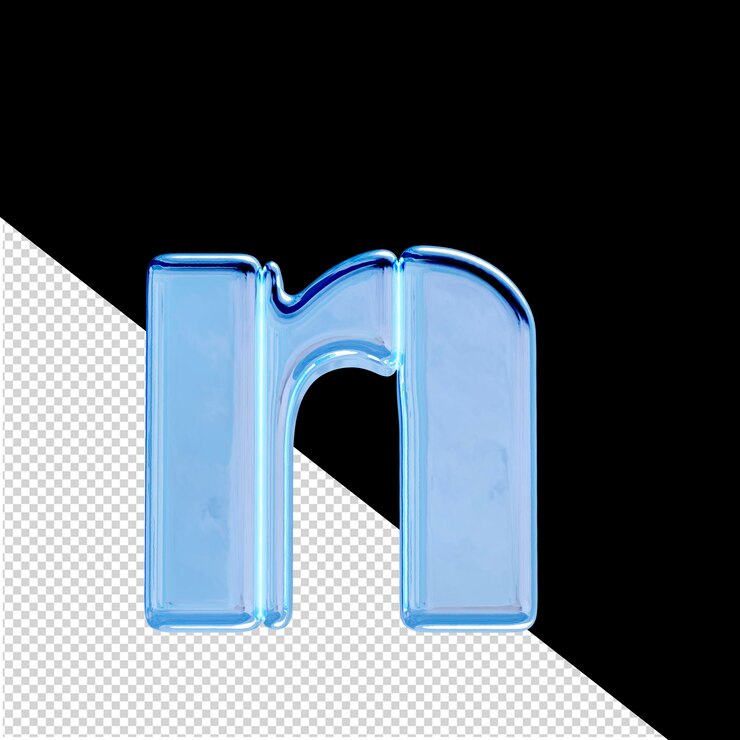 PSD símbolo hecho de bloques verticales azules letra n
