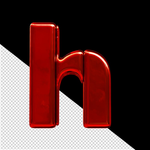 Símbolo hecho de bloques verticales rojos letra h