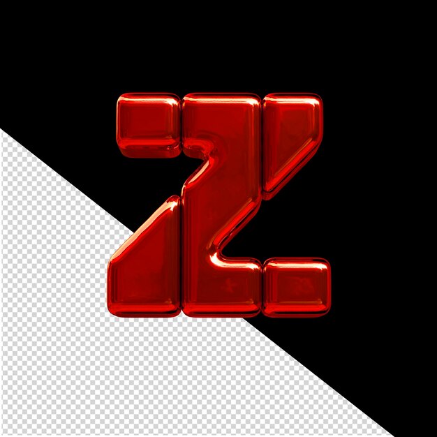 Símbolo hecho de bloques verticales rojos letra z