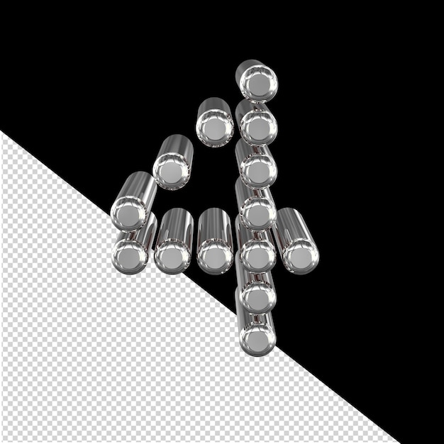 Símbolo hecho de cilindros 3d número 4