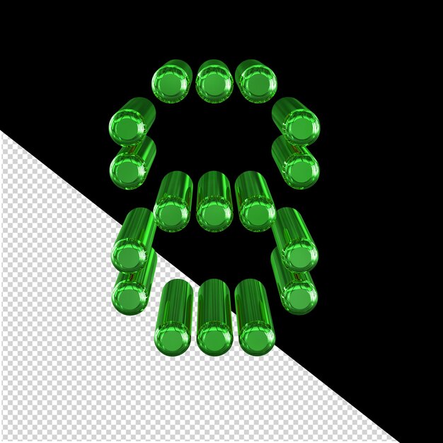 Símbolo hecho de cilindros 3d número 8