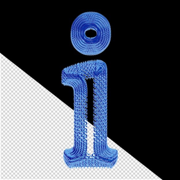 PSD símbolo hecho de dólar azul signos 3d letra i