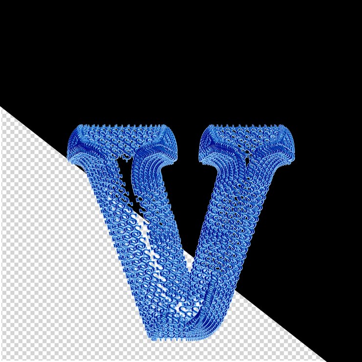PSD símbolo hecho de dólar azul signos 3d letra v