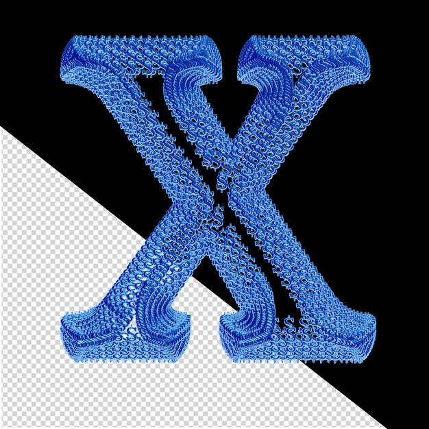 Símbolo hecho de dólar azul signos 3d letra x