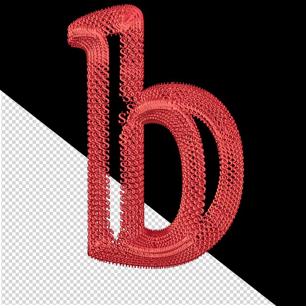 PSD símbolo hecho de dólar rojo signos 3d letra b