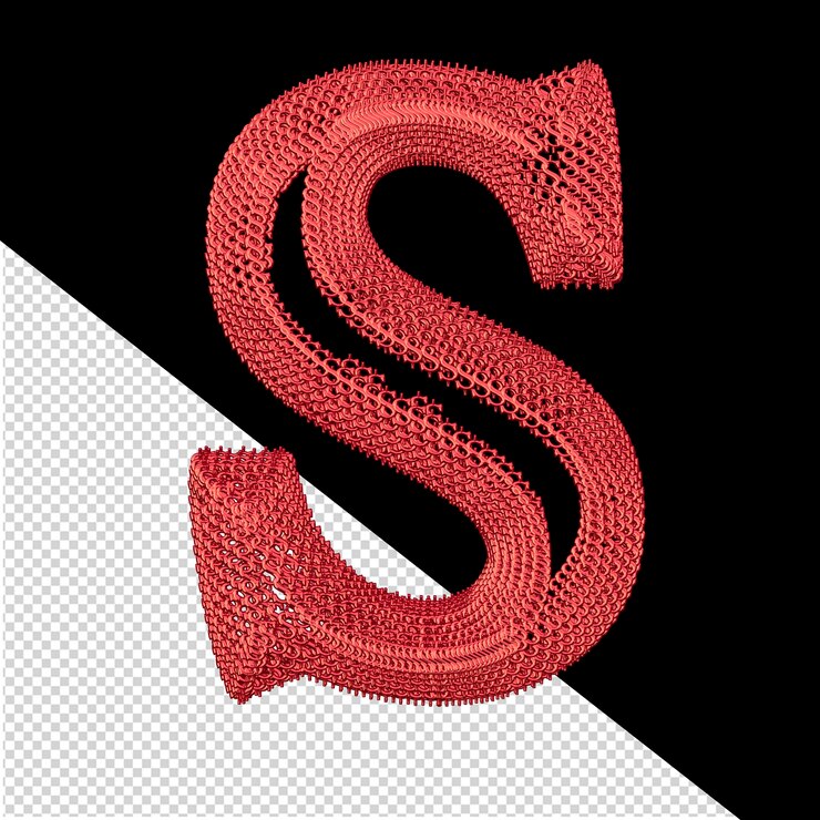 PSD símbolo hecho de dólar rojo signos 3d letra s
