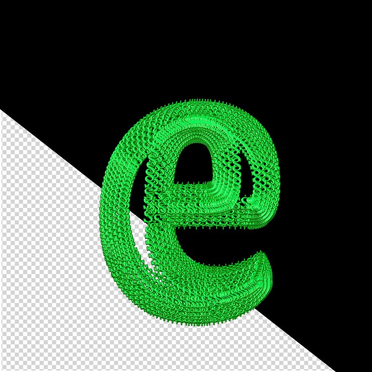 PSD símbolo hecho de dólar verde signos 3d letra e