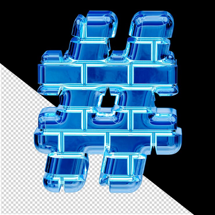 PSD símbolo hecho de ladrillos de hielo azul